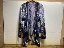 ETRO Milano maglione cardigan lungo multi paisley aperto davanti donna taglia 46 Italia
