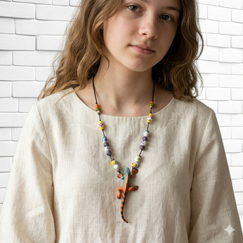 Collana iguana palline - collana, di