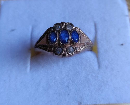 Anello oro antico con pietre - oro,