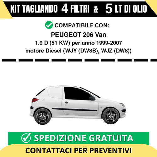 Tagliando per peugeot 206 van - peugeot,