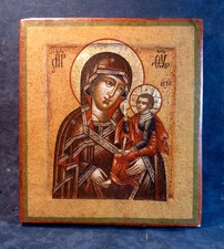 Antica icona russa " Madre di Dio Sciujskaja-Smolenskaja"