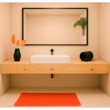 Mobile bagno sospeso in legno