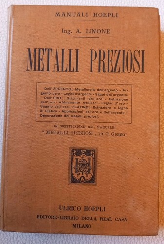 Libro metalli preziose - preziose., 1904.