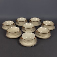 Servizio Tazze Consomme’ Porcellana Bavaria Schirnding Bianco Blu Oro Anni '60