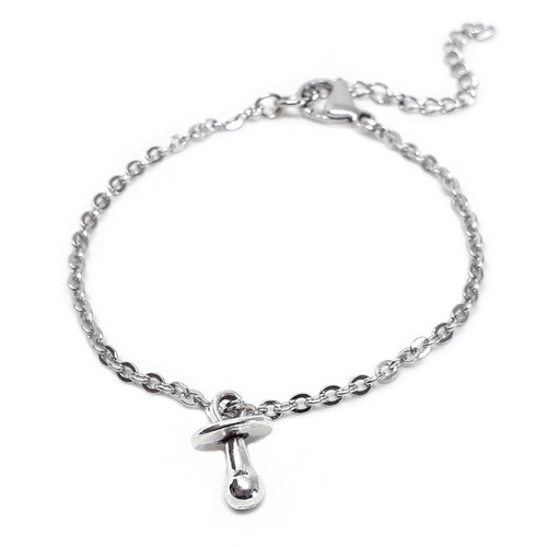 Bracciale con ciuccio argento - bracciale,