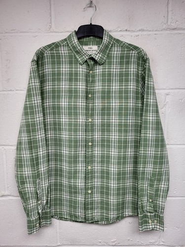 Camicia verde bianca a - m&s,