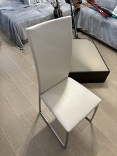 4 sedie moderne in ecopelle bianca con fodere FERRARA