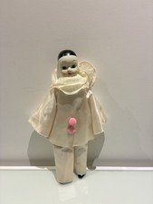 Poupée Pierrot Porcelaine Et Chiffon Complète 42cm 