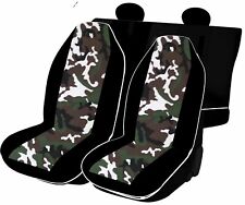 set coprisedili auto completo per peugeot 107 in cotone mimetico/nero made in it