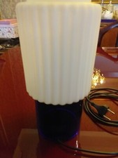 Coppia di lampade modernariato originali Murano Base Blu parte sopra bianco...