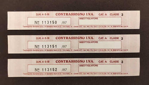 Lotto contrassegni iva 1987 - contrassegni,