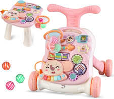 Girello 2 in 1 per Sedersi E Stare in Piedi per Bambini Da 6 a 36 Mesi, Carrello