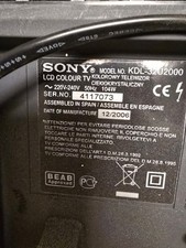 Sony TV 32 Pollici KDL-32U2000 Retro Gaming TV LCD HDMI Scart RCA Funzionante 32"BRAVIA
