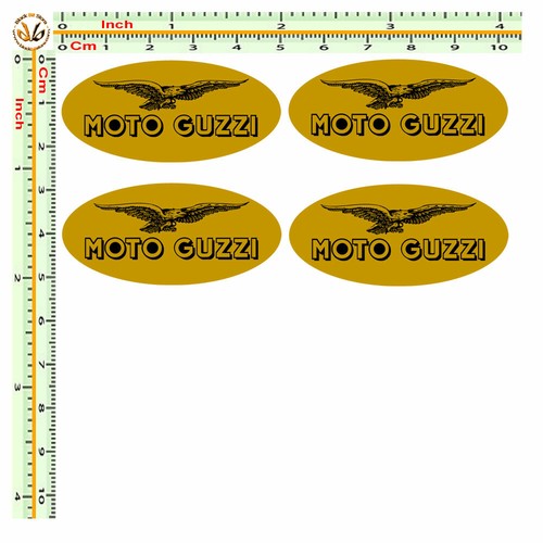 Moto guzzi ovale adesivi - , oro