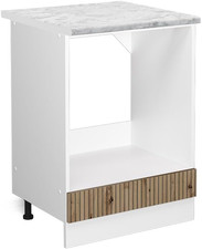 Mobile per Forno Da Incasso R-Line, Rovere Artigianale/Bianco, 60 Cm, PL Marmo