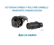 PRESA CON SPINA A 7 POLI 12V INOSSIDABILE PER RIMORCHI CARRELLO BARCA GOMMONE