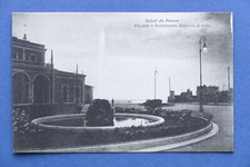Cartolina Pesaro - Piazzale e Stabilimento Balneare di notte - 1923 ca..