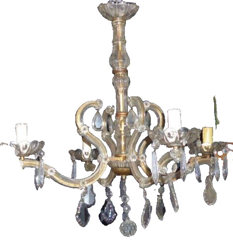 Antico lampadario cristallo - antico, in