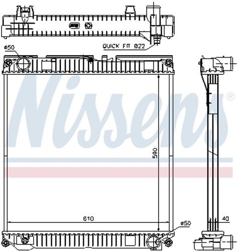 Radiatore acqua motore nissens - radiatore,