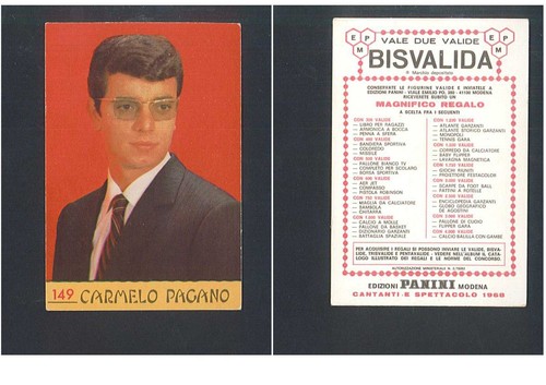 Figurina cantanti panini 1968 - cantanti,
