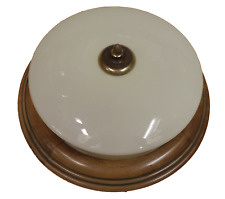 Storicismo Plafoniera 2xE27 Lampada Vetro Opale Legno Antico