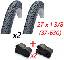 2 x Copertoni 27 x 1 3/8 (37-630) Bici Bicicletta Vintage + 2 Camere d'aria