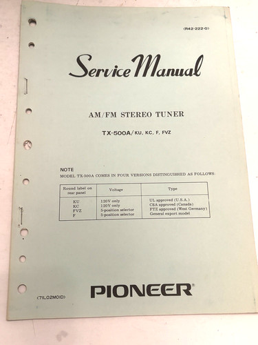 Pioneer 500a sintonizzatore - tx-500a,