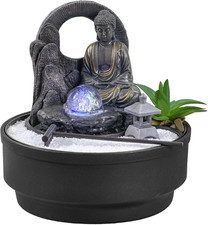 Fontana Interna Giardino Zen, Fontana Cascata Giarre, Luce LED Colorata, Decoraz