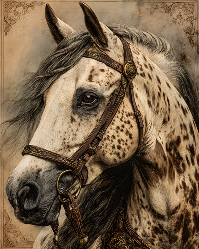 Ritratto cavallo maculato - di,