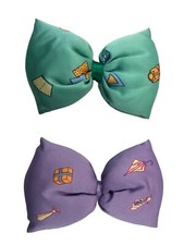 2 FERMAGLI PER CAPELLI IN TESSUTO PINZE FORCINE MOLLETTE VINTAGE anni 70-80 CM13