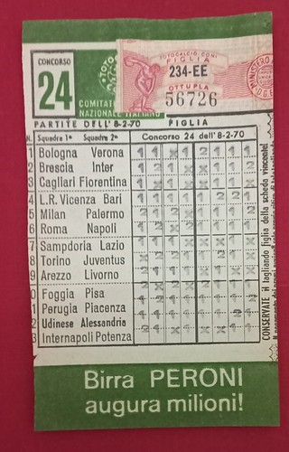 Schedina totocalcio 24 - totocalcio, n.24