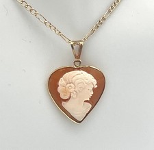 Cameo Corniola Heart Pendant