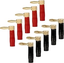 KUYIOHIFI Connettori a Banana 4mm Spine di 90 Gradi Rame Placcato 10pz