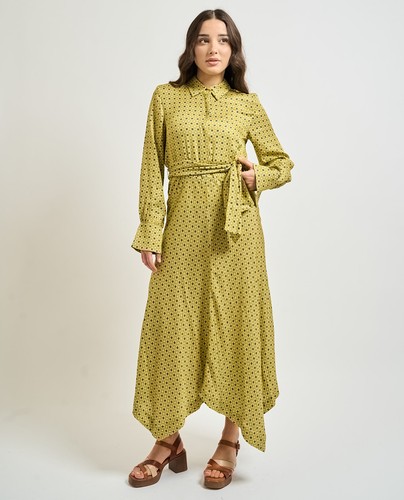 Abito lungo twill - twill, stampato