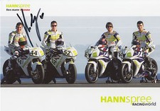 Carta promozionale Roberto Rolfo firmata a mano Hannspree Racing.