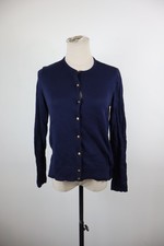 RALPH LAUREN MAGLIONE CARDIGAN DONNA Tg. M WOMAN CASUAL SWEATER COTONE BLU