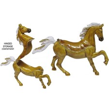 Arabian Horse Jeweled Trinket Box with Austrian Crystals, Brown