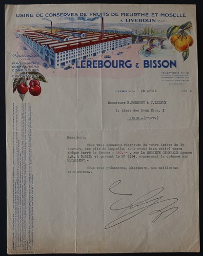 Facture liverdun 1932 - facture,