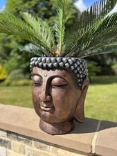 Testa di Buddha Giardino Rame e Argento Vaso Fioriera Regalo Decorativo