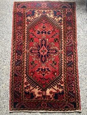 Tappeto Persiano Heriz 1198r  Vintage Epoca 1980 Lana Cotone 1,48 X 0,88