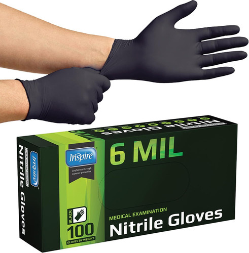 Guanti nitrile nero - nero, resistenti