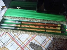 Set 3 PENNELLI DA CALLIGRAFIA di bambù con astuccio giapponesi, vintage
