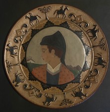 Arte Sarda Piatto Lorenzo Loi Anni ‘40 Dorgali Ceramica Terracotta Sardegna 900