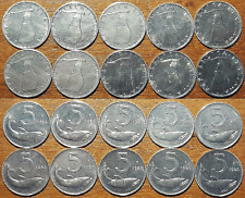 [MREP0113S] REPUBBLICA ITALIANA[Gig.308] 5 LIRE [Al] 1986 Lotto di 10 monete FDC