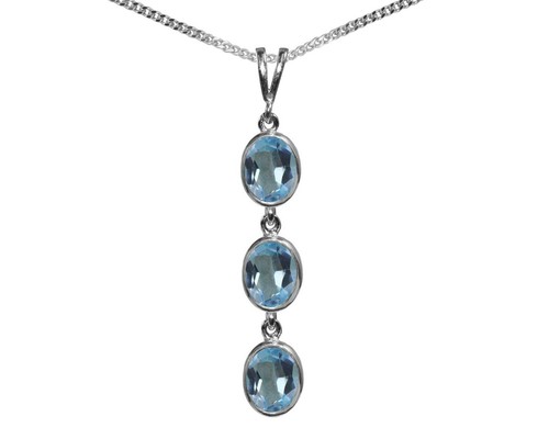Argento sterling topazio blu - argento,