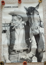 70'S - JAMES DEAN - GRANDE POSTER 102X70CM - BIANCO E NERO - USATO
