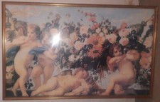 Grande Quadro cm165Lx102Hx3,5S Stampa su Tela con Cornice dorata Effetto Dipinto