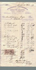 Fattura Commerciale Vercelli Giuseppe Aglietti Oreficeria Argenteria1889