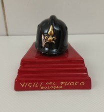 Fermacarte Vigili Del Fuoco Bologna Casco Ceramica Pompieri 