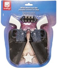 Set pistola giocattolo abito da cowboy fondine badge di Smiffys nuovo
